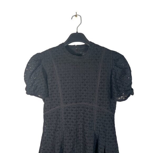 NWT MINKPINK Dreaming of Paris Womens Size M Black Mini Dress Fit n Flare Eyelet - Picture 9 of 12